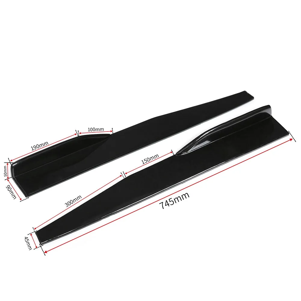 1 Pair Universal Car Side Skirt Splitters Winglet Side Wings