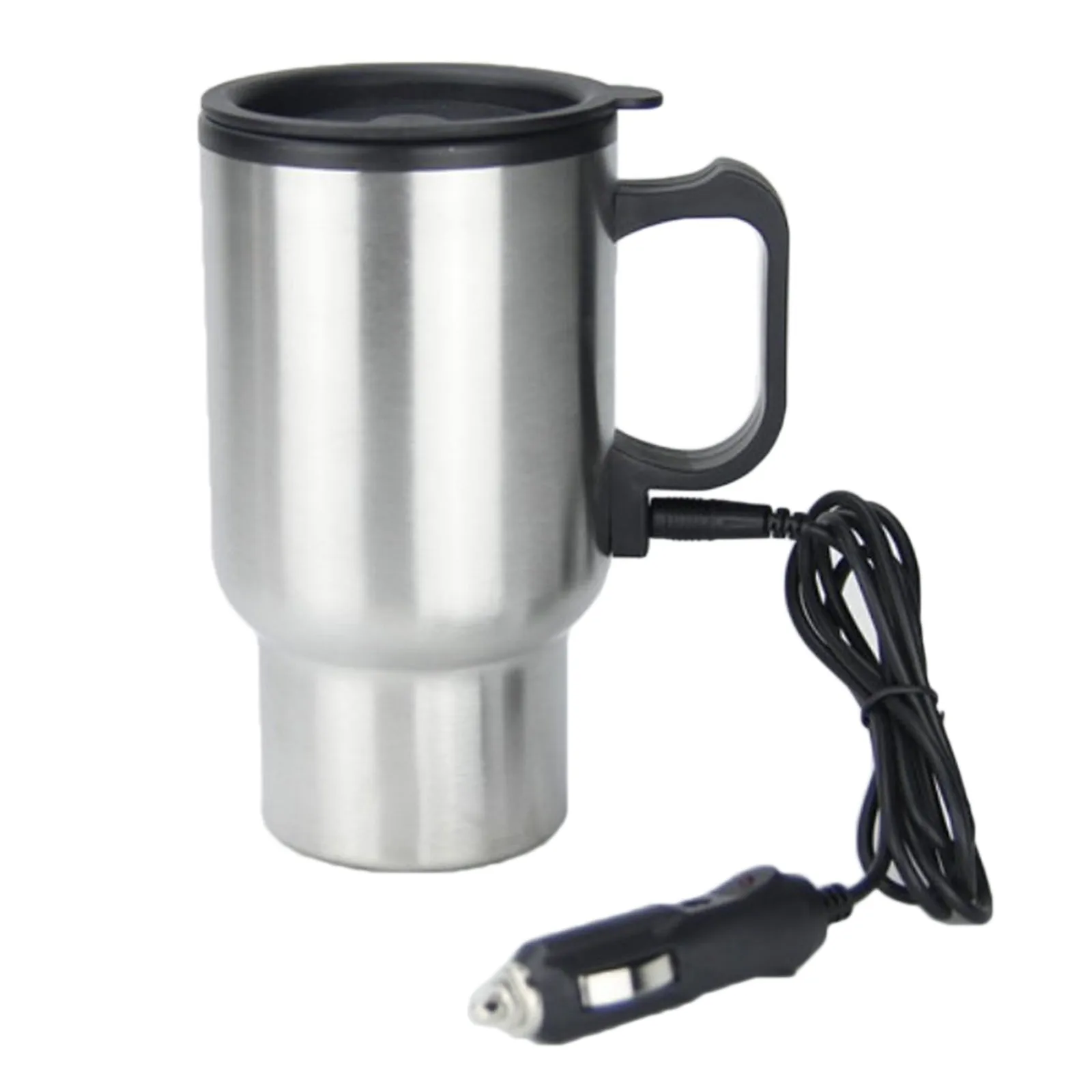 12V Car Heating Cup Car Heated Mug 450ml Stainless Steel Travel