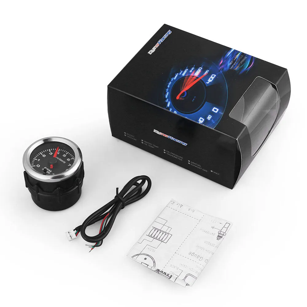 12V Car Tachometer Gauge Tacho Meter 52mm Universal 0-10000 RPM