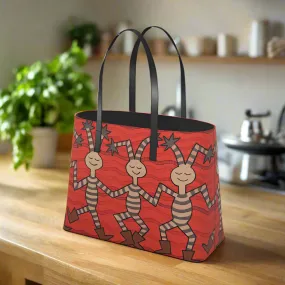 After Indian Market Leather Tote (Textured)