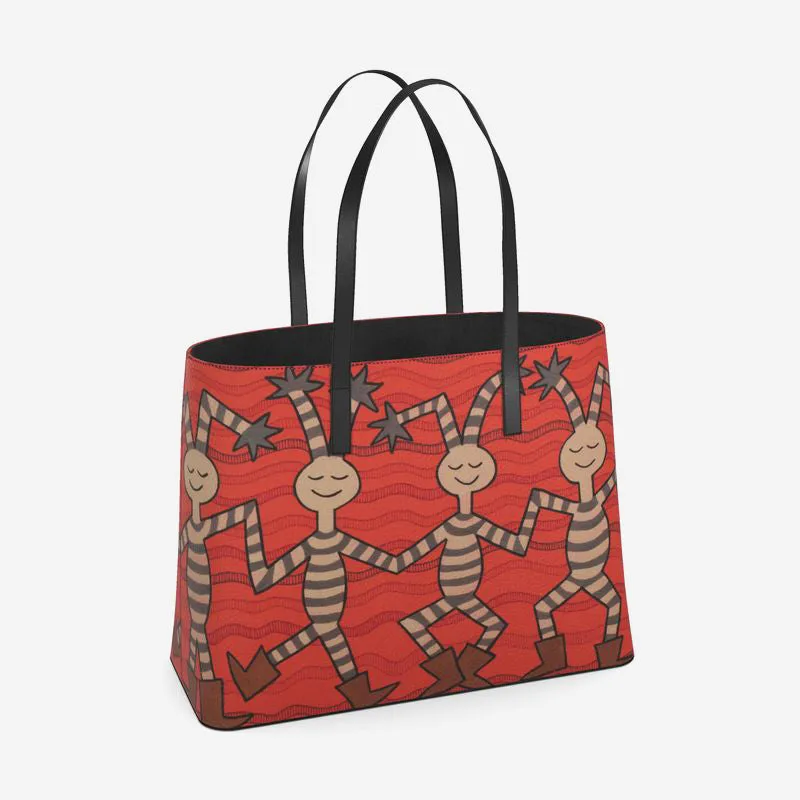 After Indian Market Leather Tote (Textured)