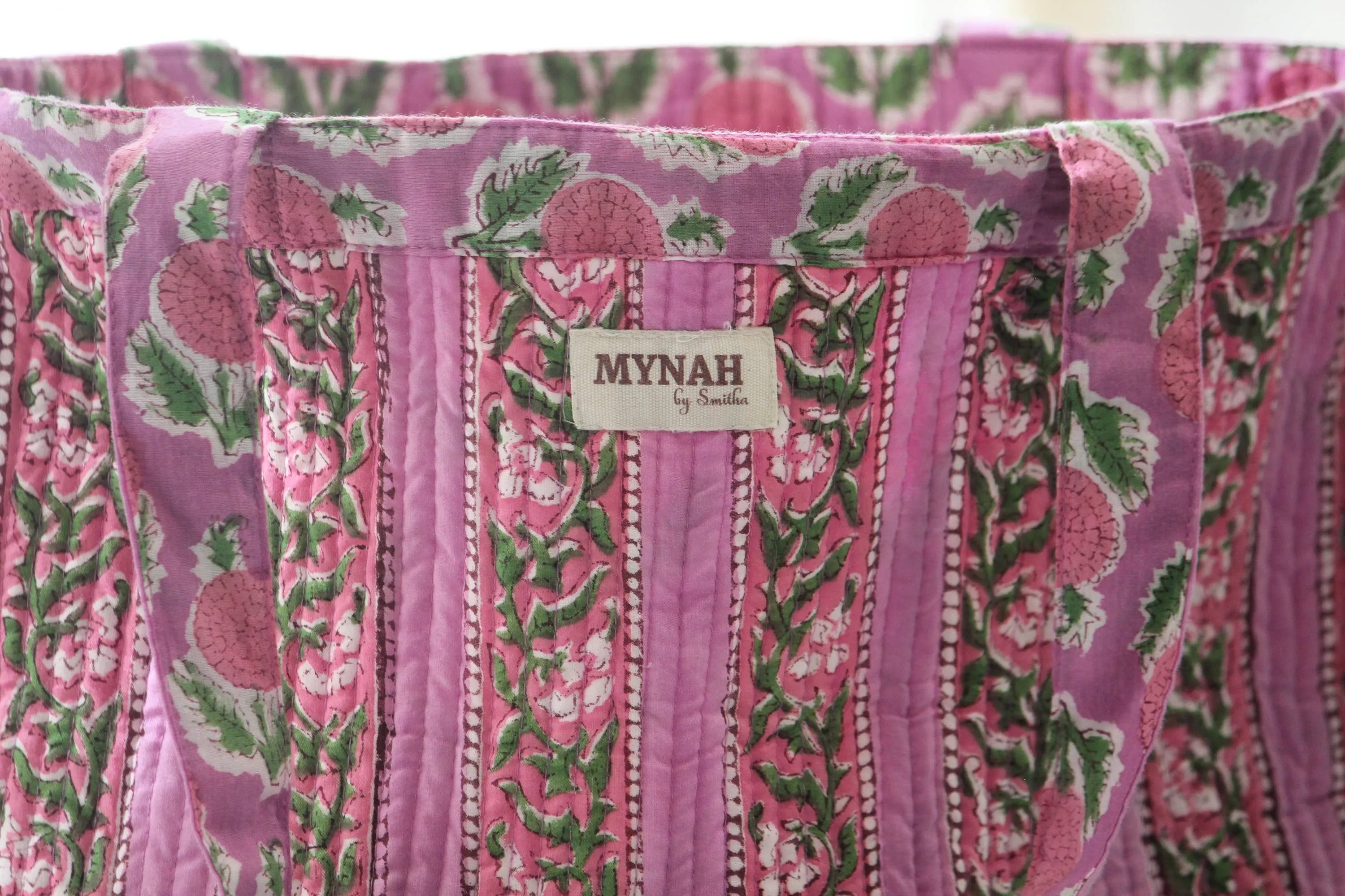 Berry Floral Print Reversible Tote Bag