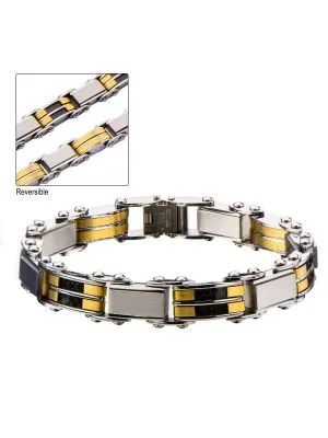 Black & Gold Plate Bracelet