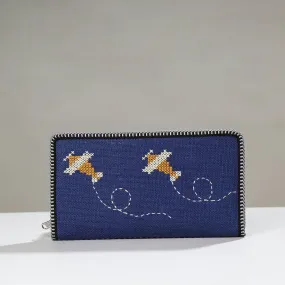 Blue - Tribal Hand Embroidered Jute Passport Cover