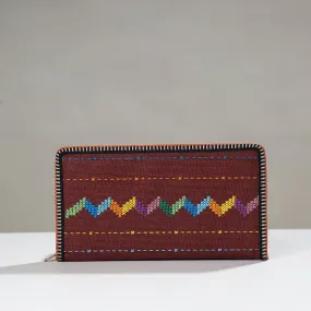 Brown - Tribal Hand Embroidered Jute Passport Cover