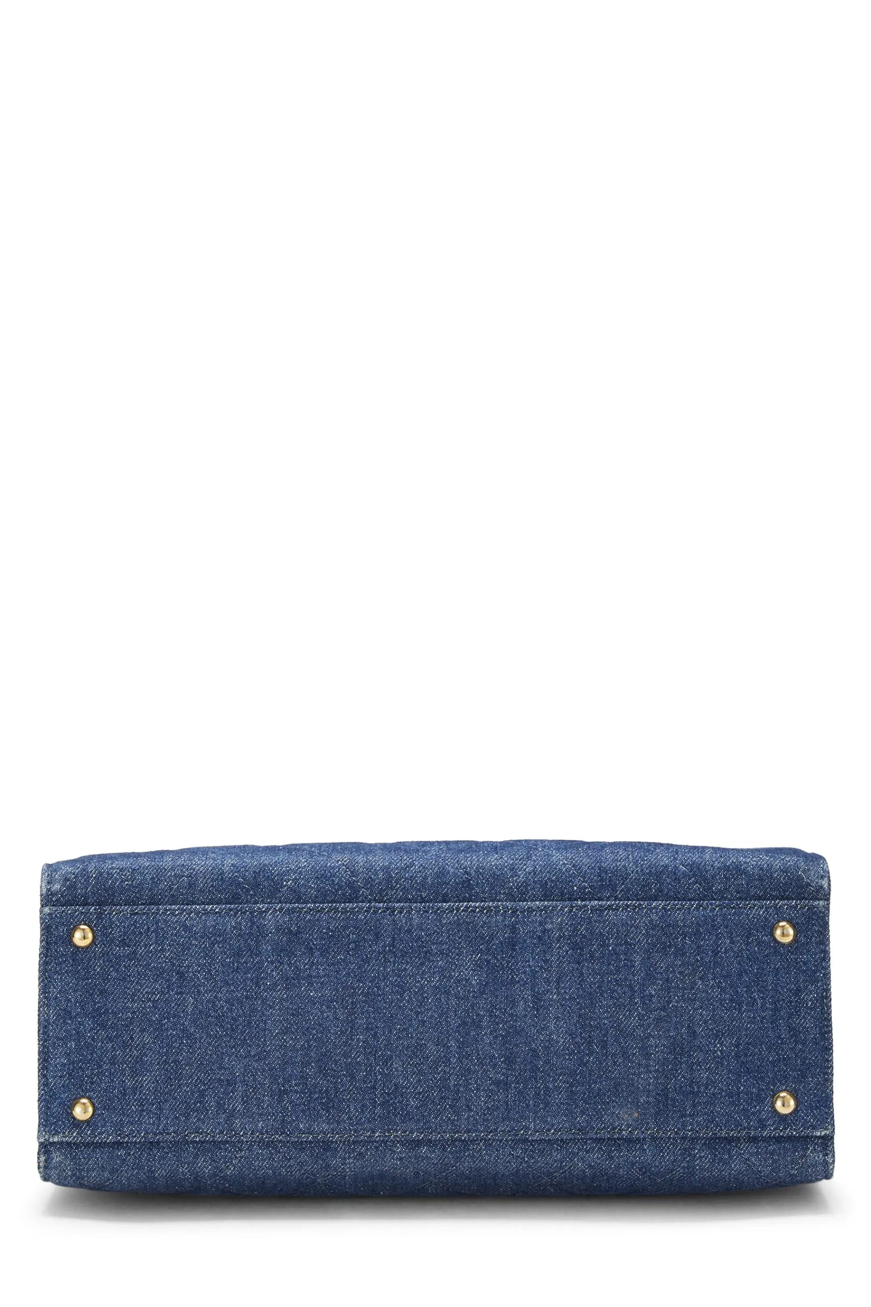 Chanel,  Blue Quilted Denim Tote Medium, Blue