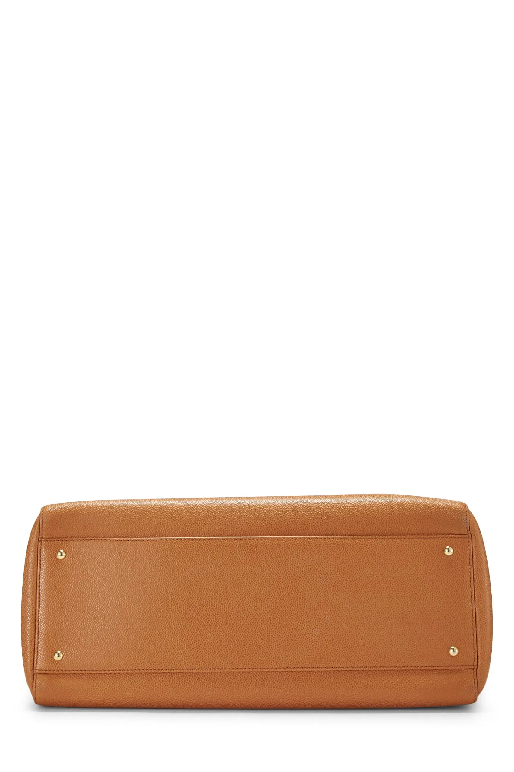 Chanel, Orange Caviar Zip Tote Large, Orange