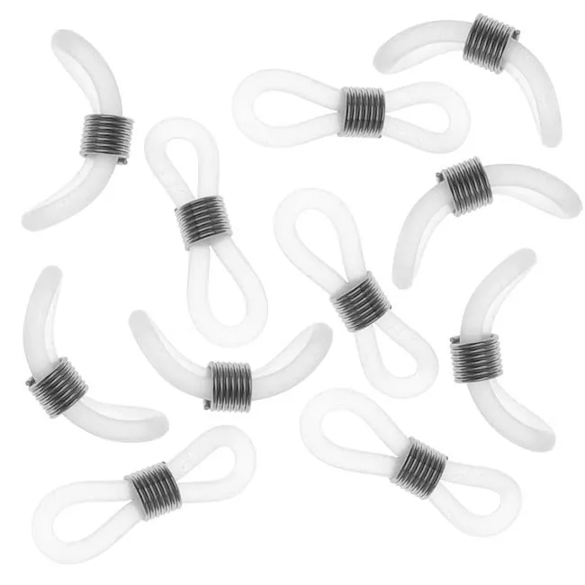 Ends For Eyeglass Chain / Holder, Silver Tone (24 Pieces)