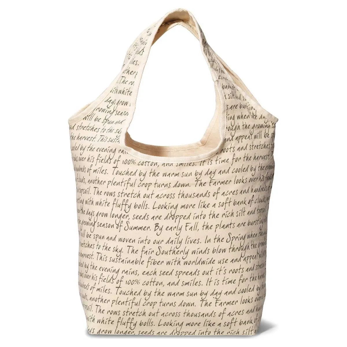 Gemline Natural/Script Pattern Reversible Cotton Tote