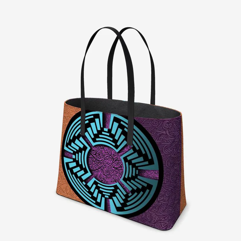 Hiosik Futurism I Leather Tote (Textured)