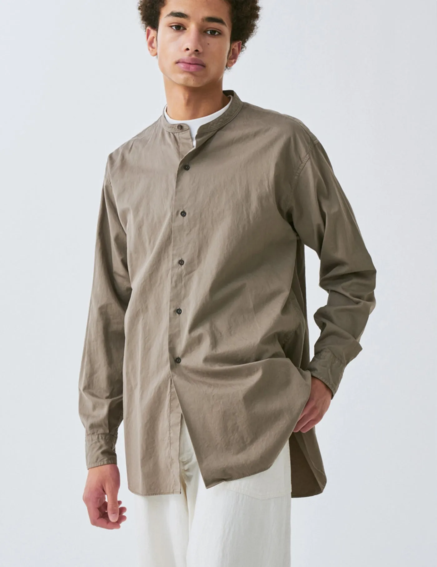 KS22FSH03 GARMENT DYED STAND COLLAR SHIRT
