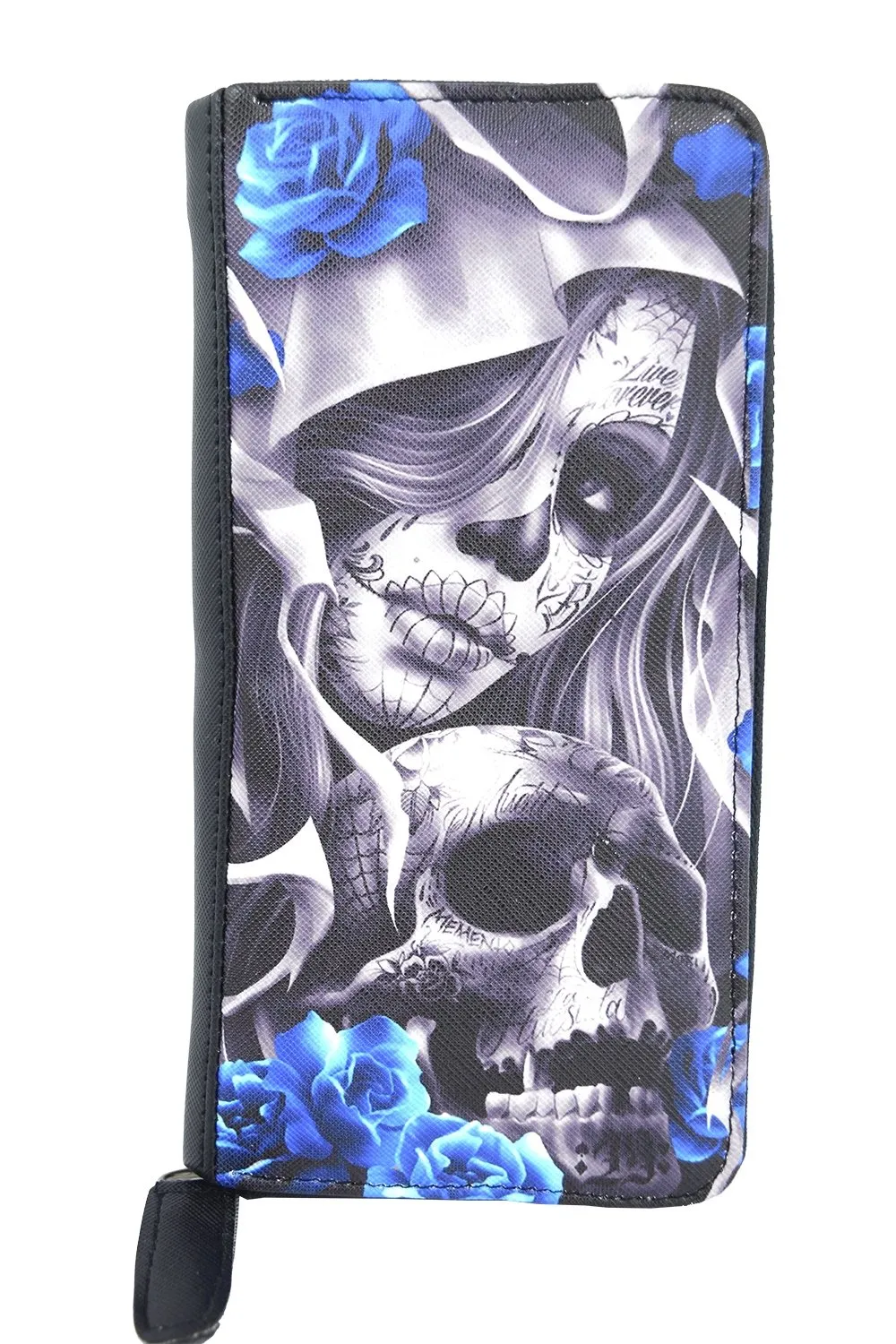 Liquorbrand Los Muertos Sugar Skull zip around clutch Wallet