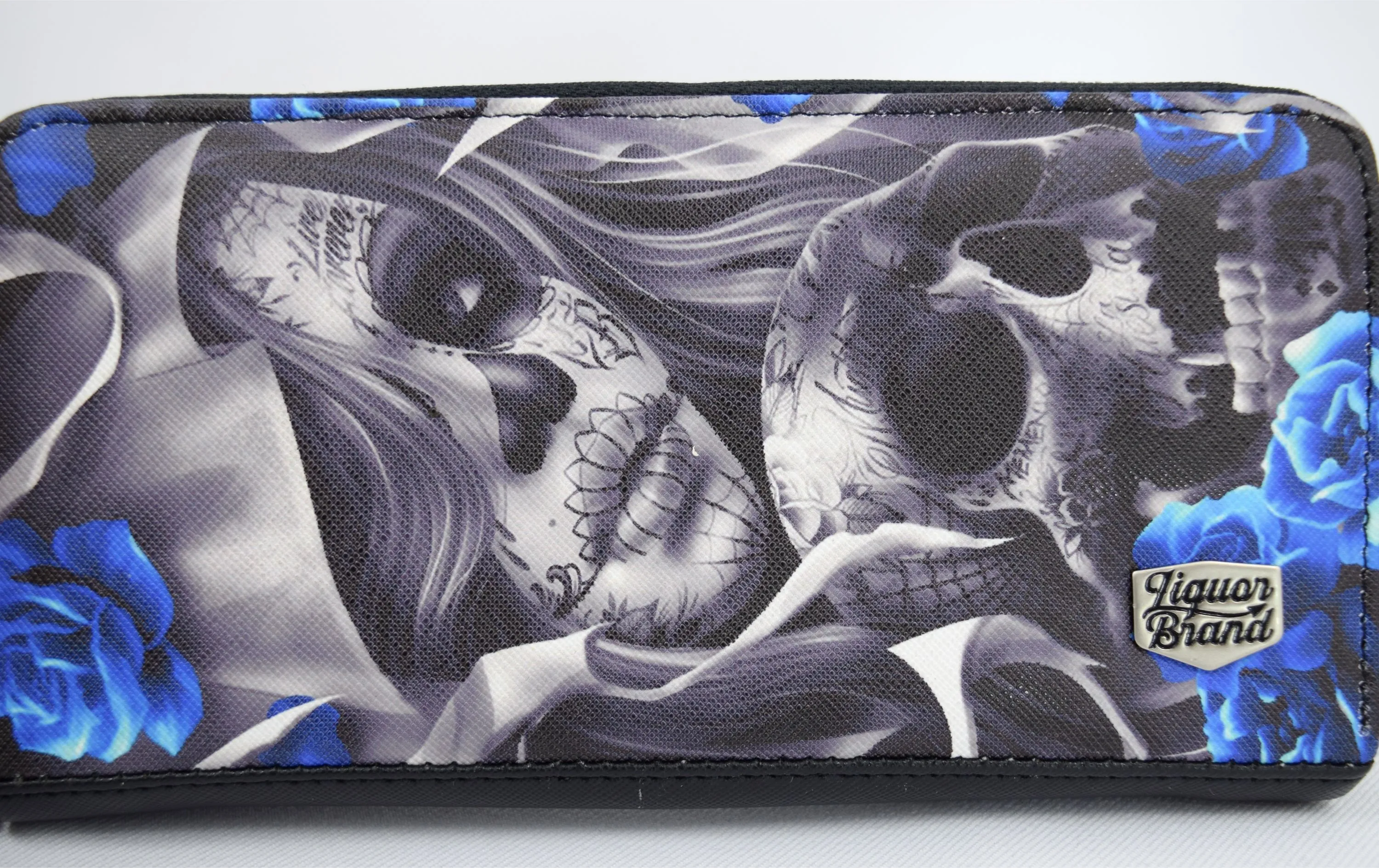 Liquorbrand Los Muertos Sugar Skull zip around clutch Wallet