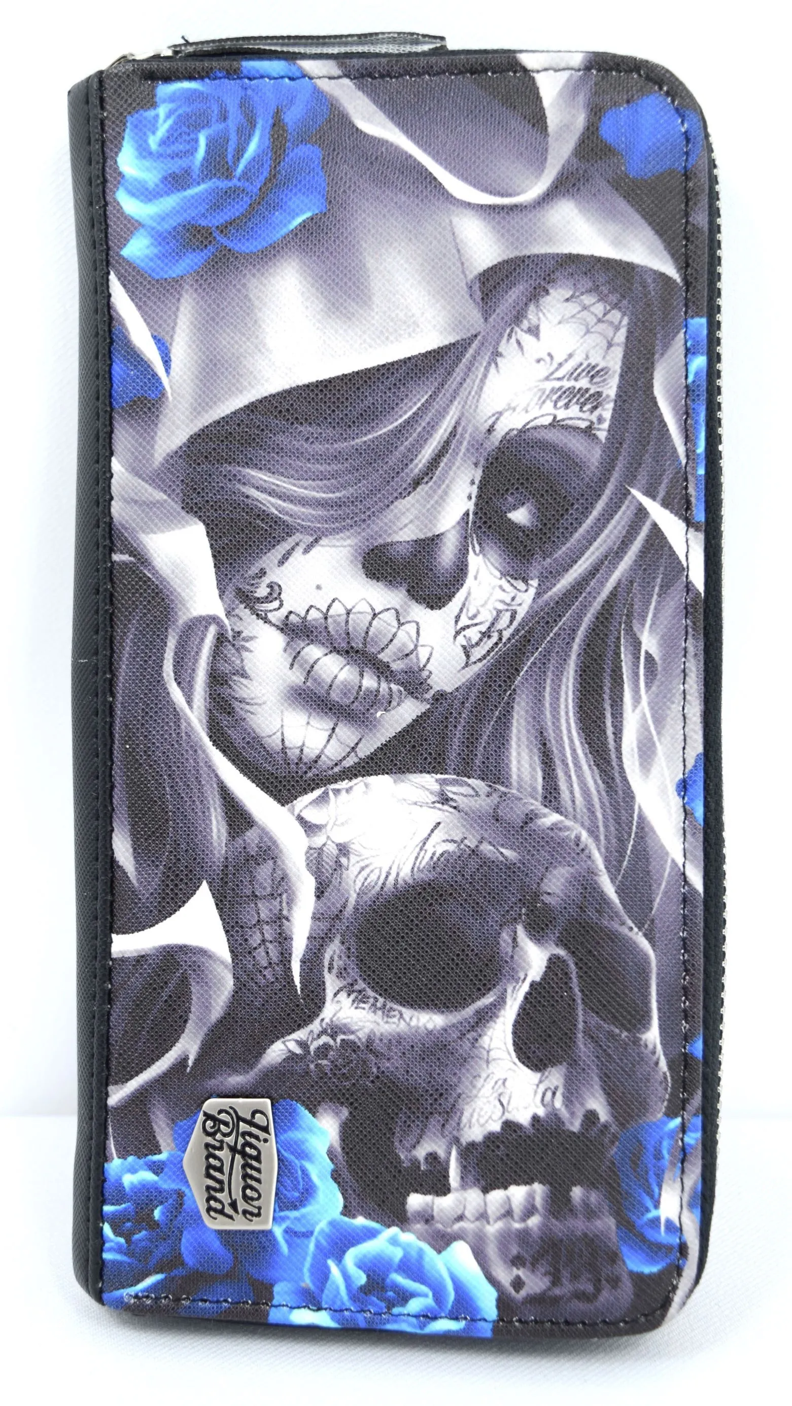 Liquorbrand Los Muertos Sugar Skull zip around clutch Wallet