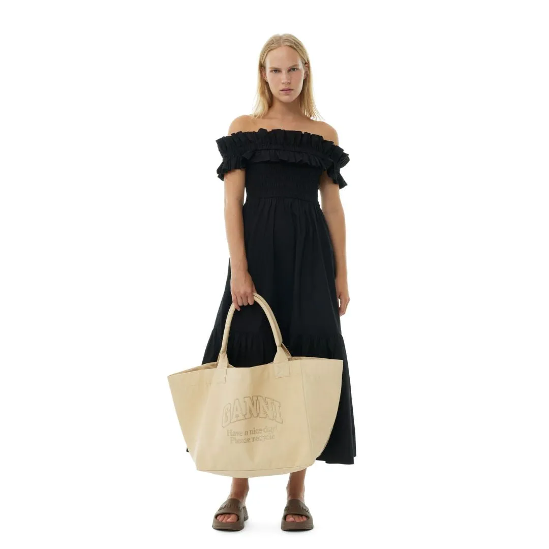Oversized Canvas Tote Bag (Almond Milk)