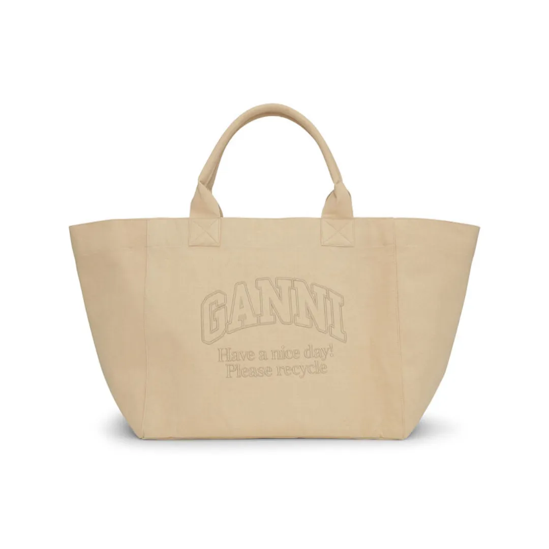 Oversized Canvas Tote Bag (Almond Milk)