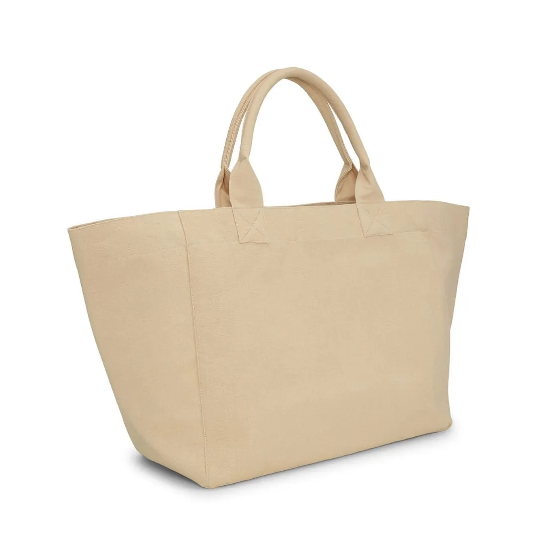 Oversized Canvas Tote Bag (Almond Milk)