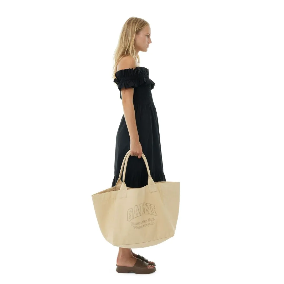 Oversized Canvas Tote Bag (Almond Milk)