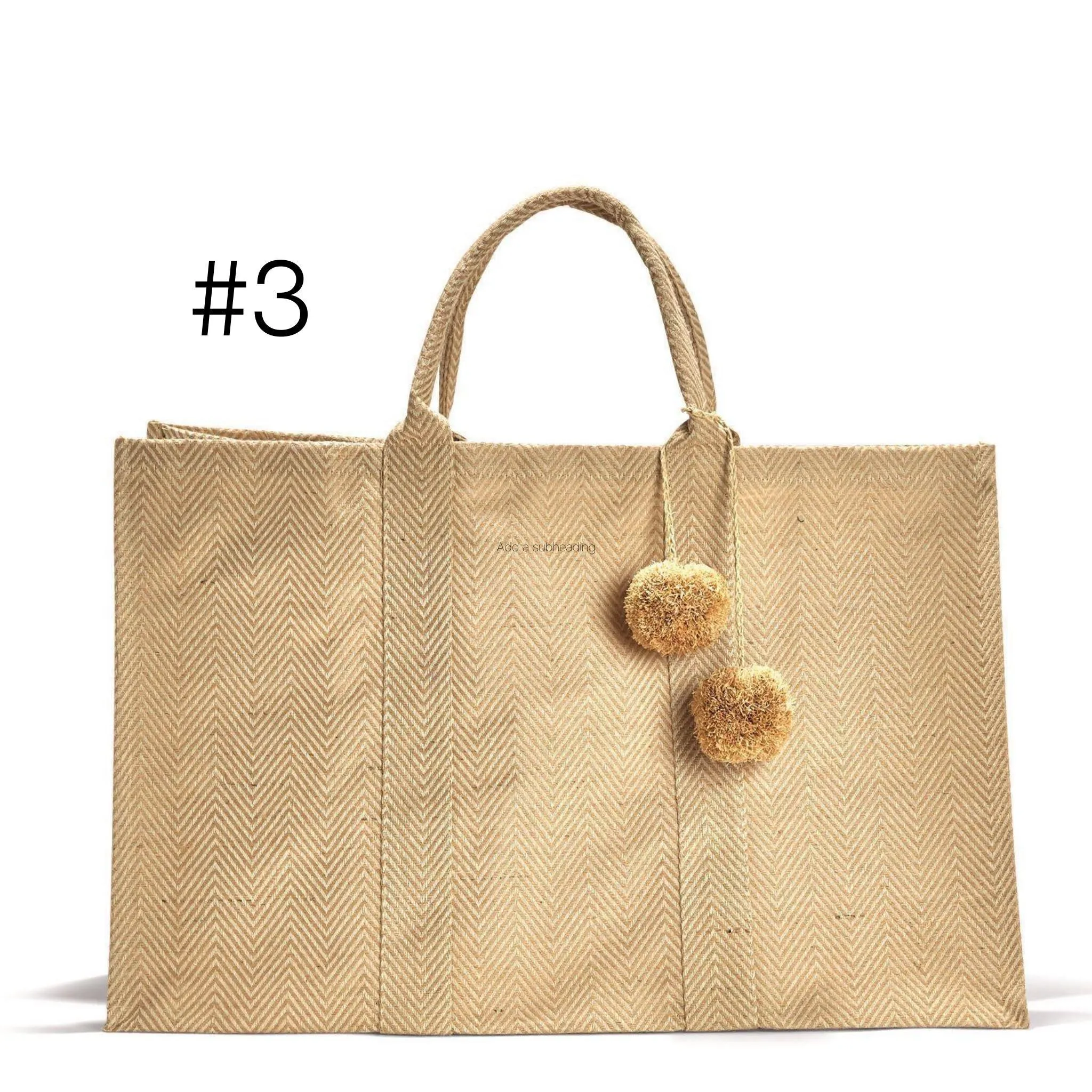 Oversized Tote with Pom Pom Tassel