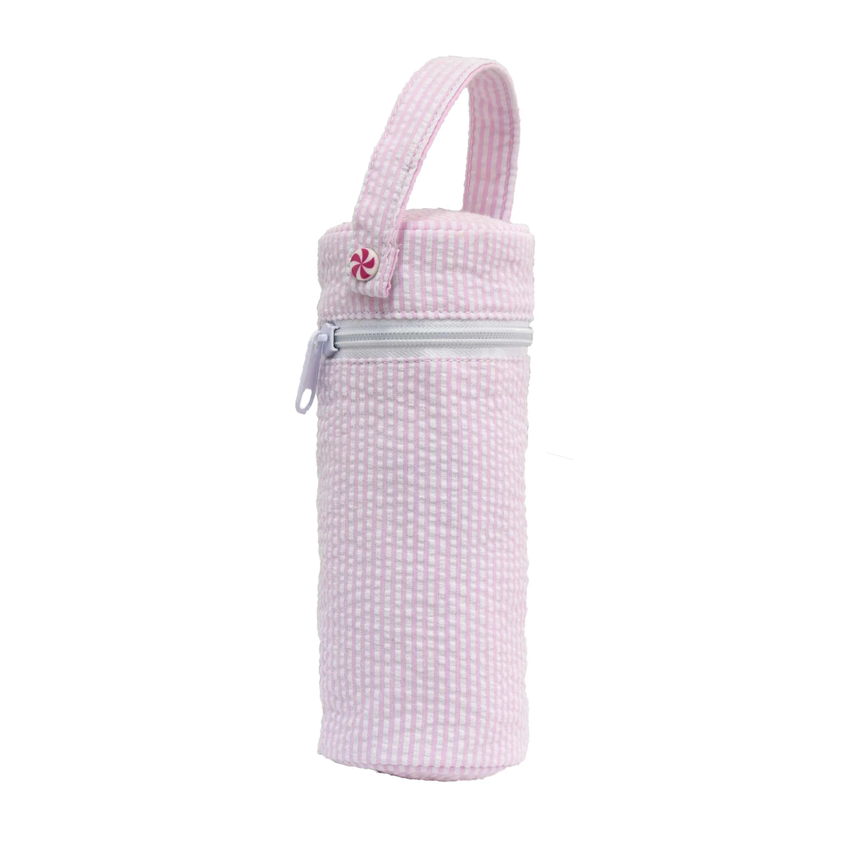 PINK SEERSUCKER BOTTLE BAG