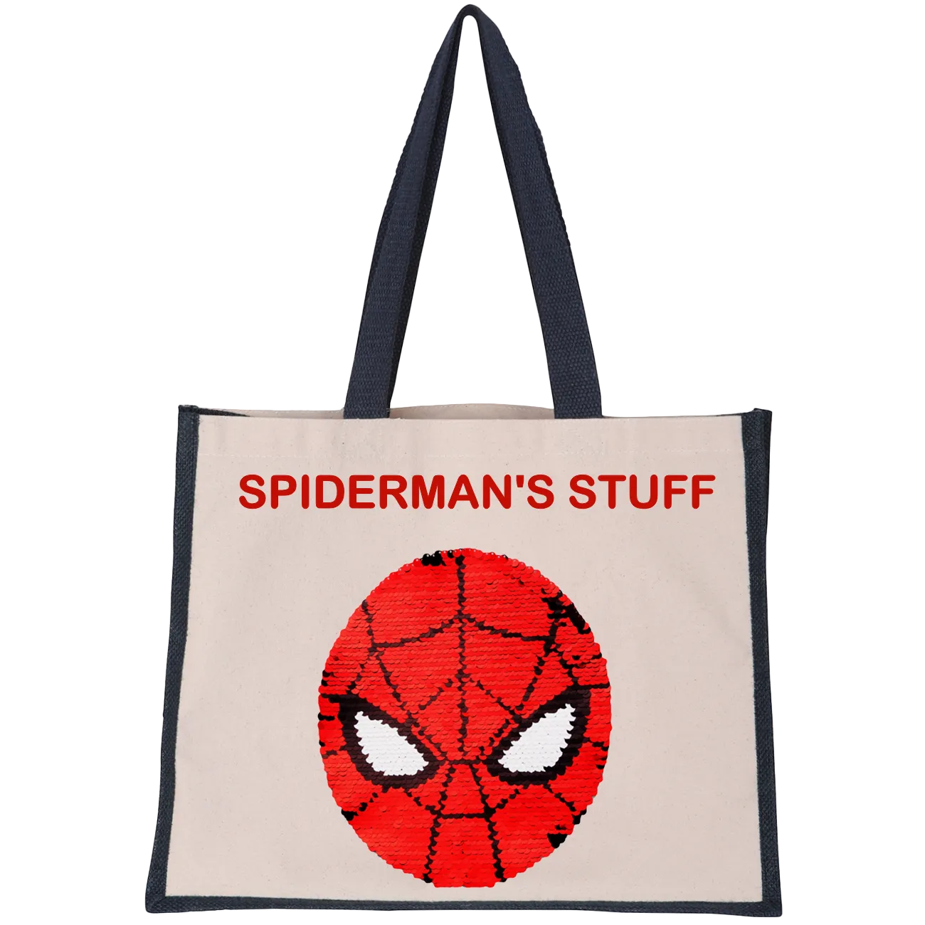 Reversible Sequin Spiderman Midi Tote Bag