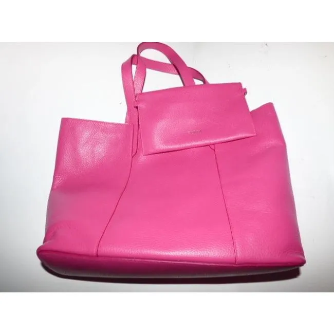 SALE! NWT, Barbie pink leather, Furla tote bag w wallet on a chain