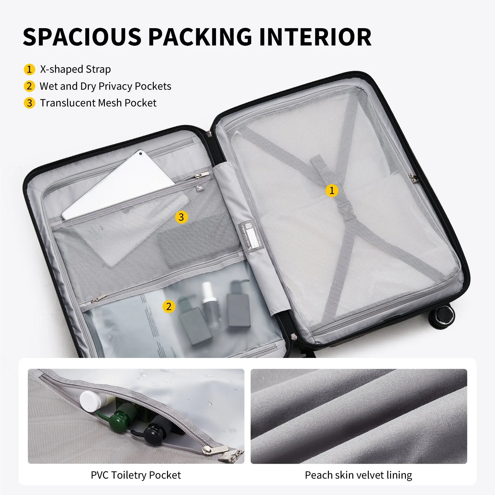 SMOOTH Luggage Sets 2 Piece  20'' Carry-on   28'' Check-in