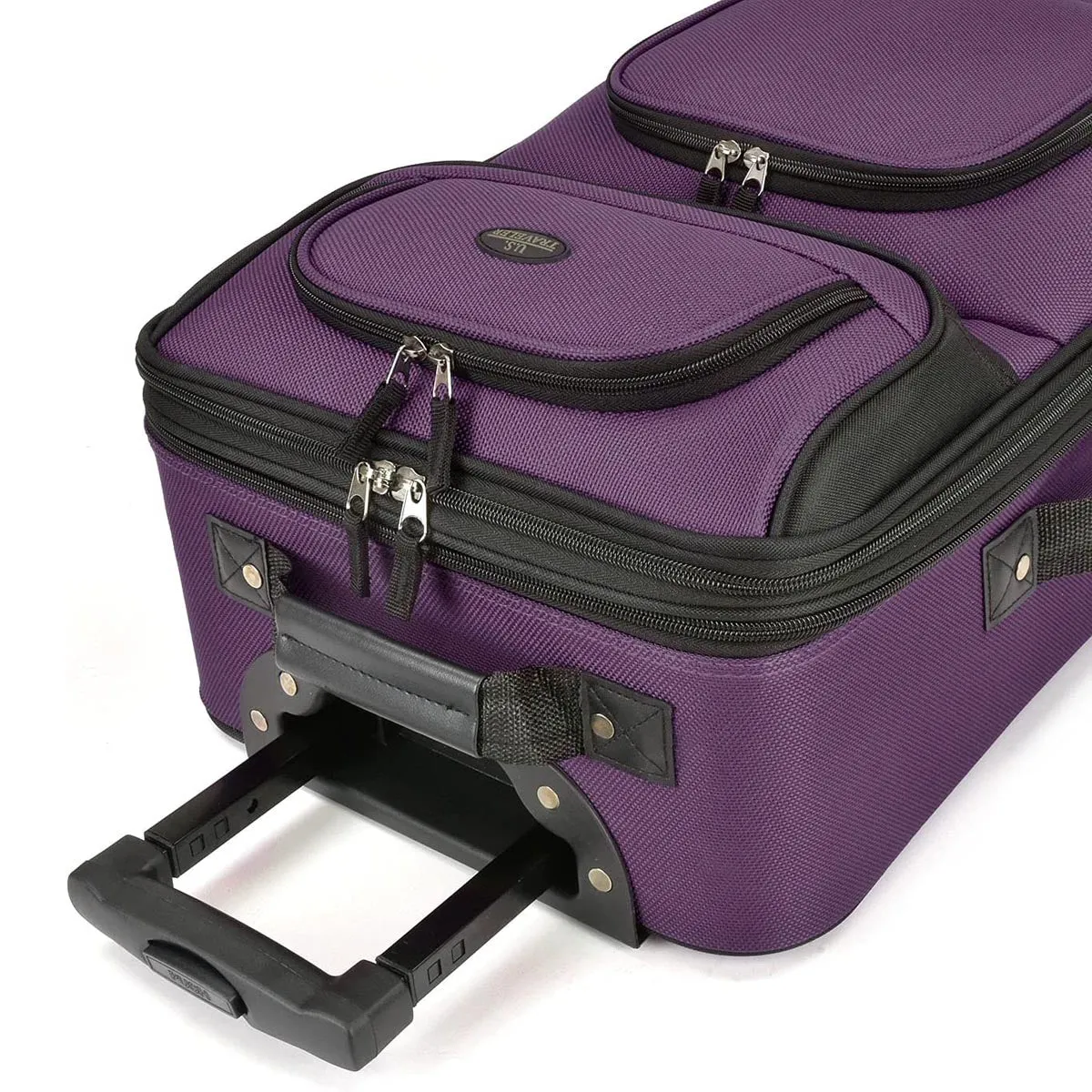 U.S. Traveler Rio Rugged Fabric Expandable Carry-on Luggage Set, 2 Wheel