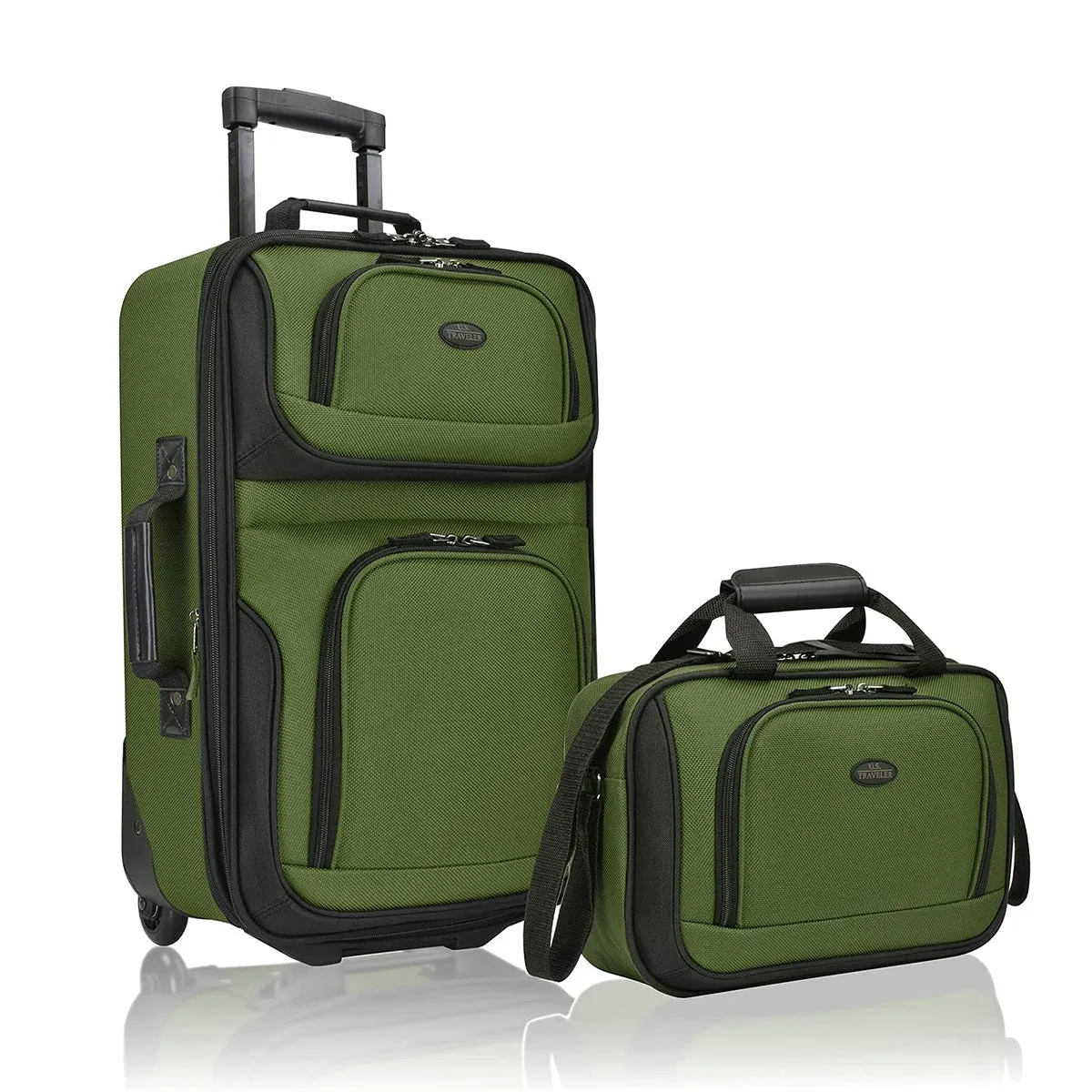 U.S. Traveler Rio Rugged Fabric Expandable Carry-on Luggage Set, 2 Wheel